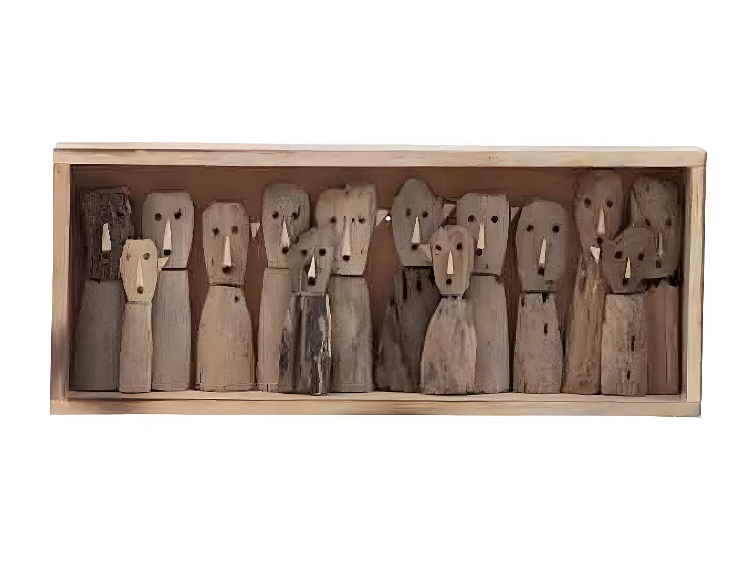 Décoration Murale "Famille Masques" 55cm Beige