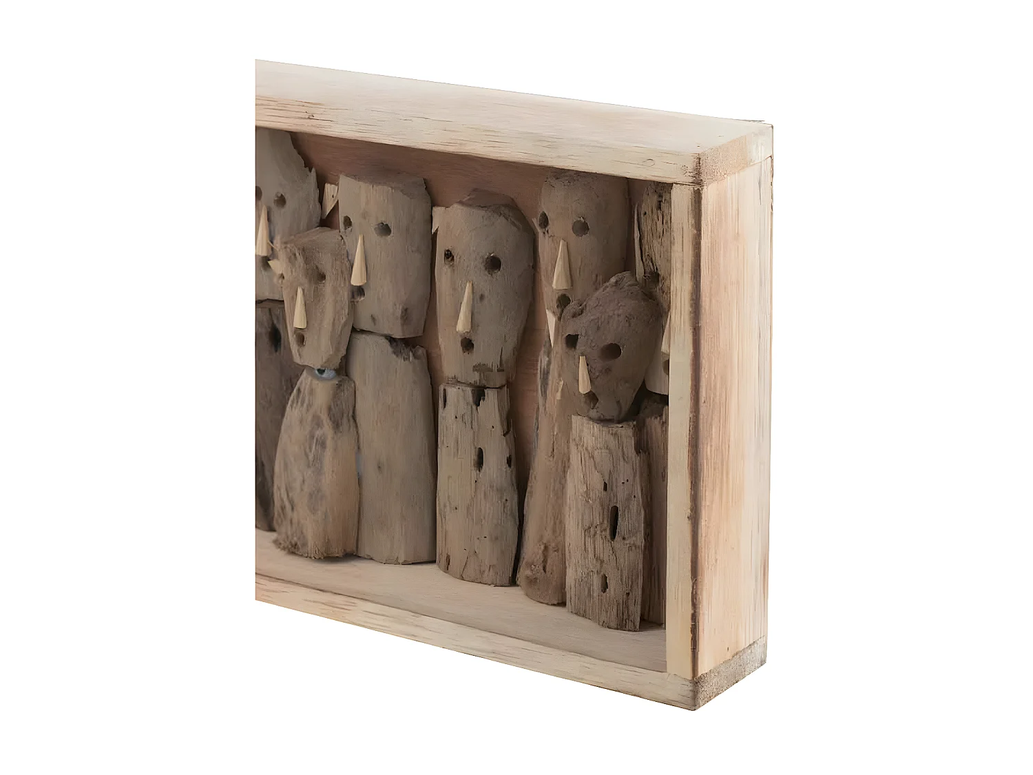 Décoration Murale "Famille Masques" 55cm Beige