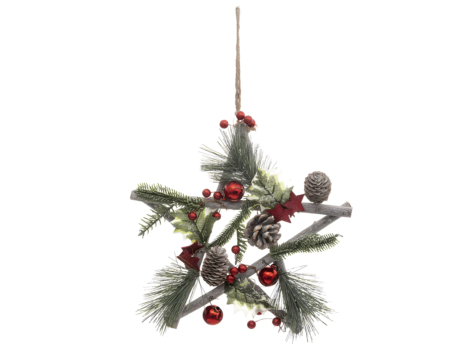 Décoration Murale Étoile "Soir" 30cm Naturel & Vert