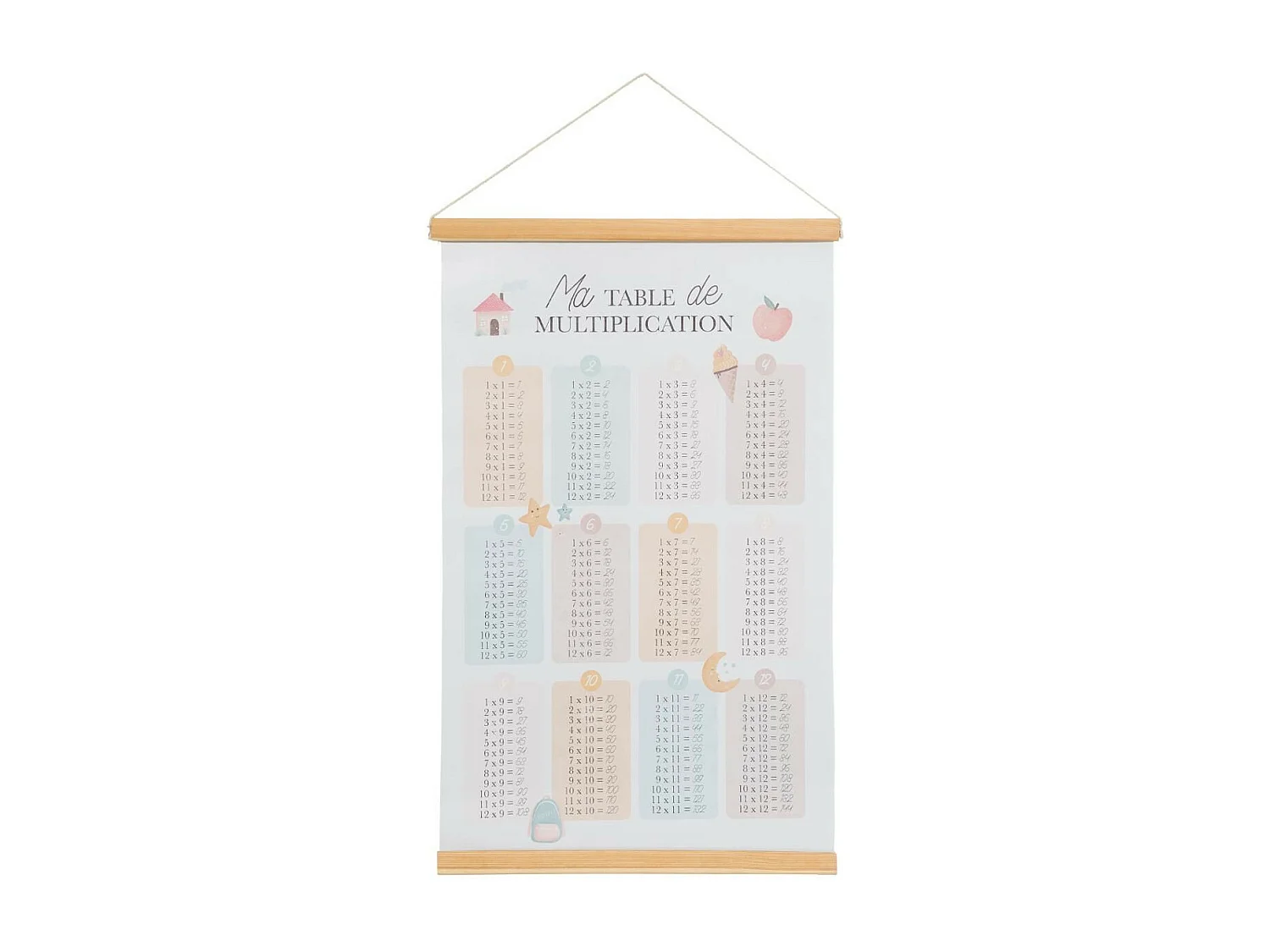 Décoration Murale Enfant "Bi Face" 60cm Multicolore