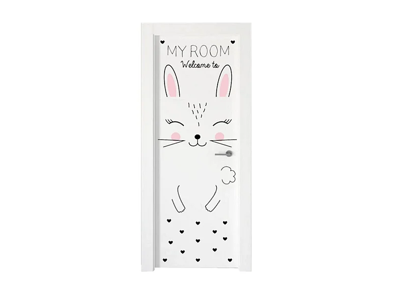 Lot de 2 Stickers Kids "Lapin" 50x70cm Noir