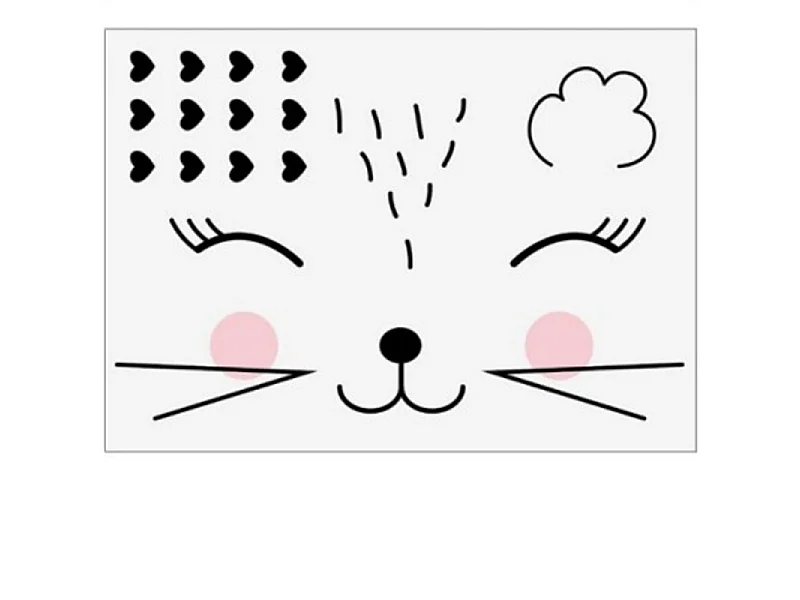Lot de 2 Stickers Kids "Lapin" 50x70cm Noir
