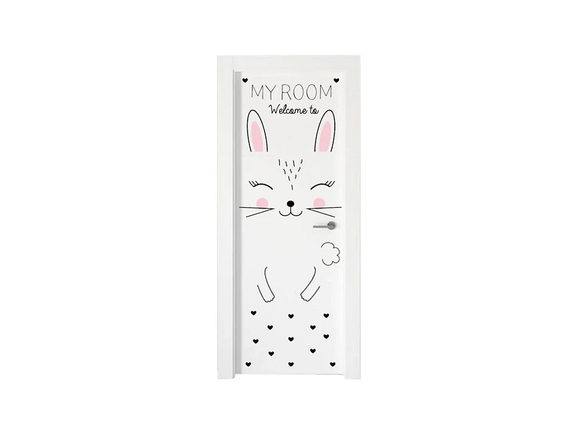 Lot de 2 Stickers Kids "Lapin" 50x70cm Noir