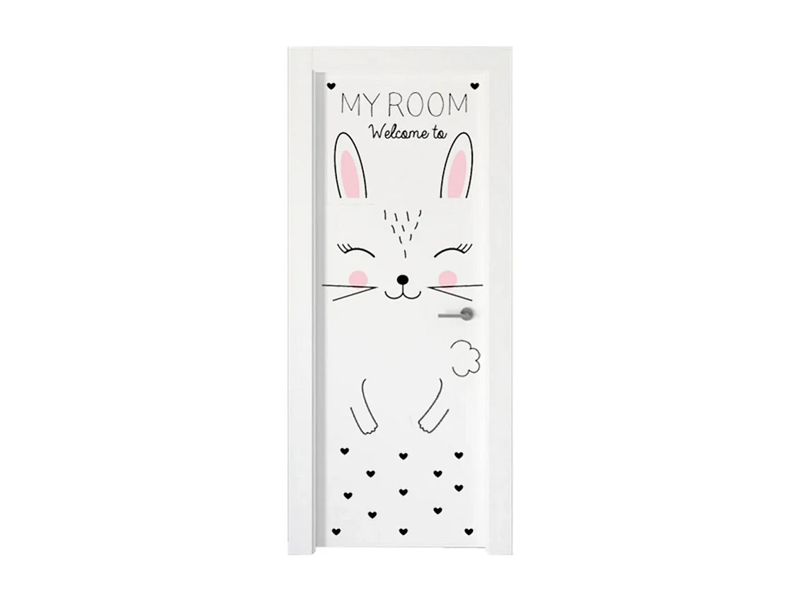 Lot de 2 Stickers Kids "Lapin" 50x70cm Noir