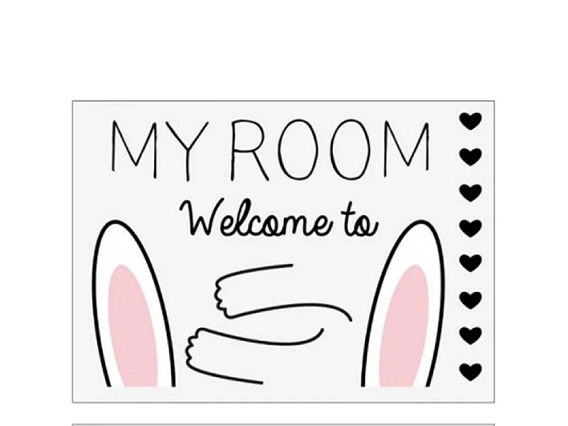 Lot de 2 Stickers Kids "Lapin" 50x70cm Noir