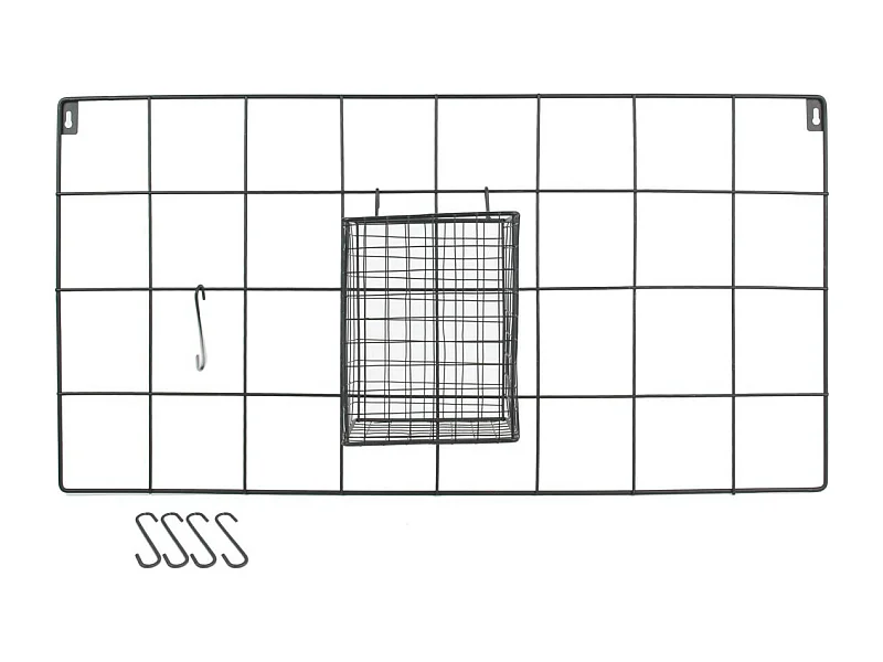 Support Mural 5 Crochets Design "Filaire" 60cm Noir