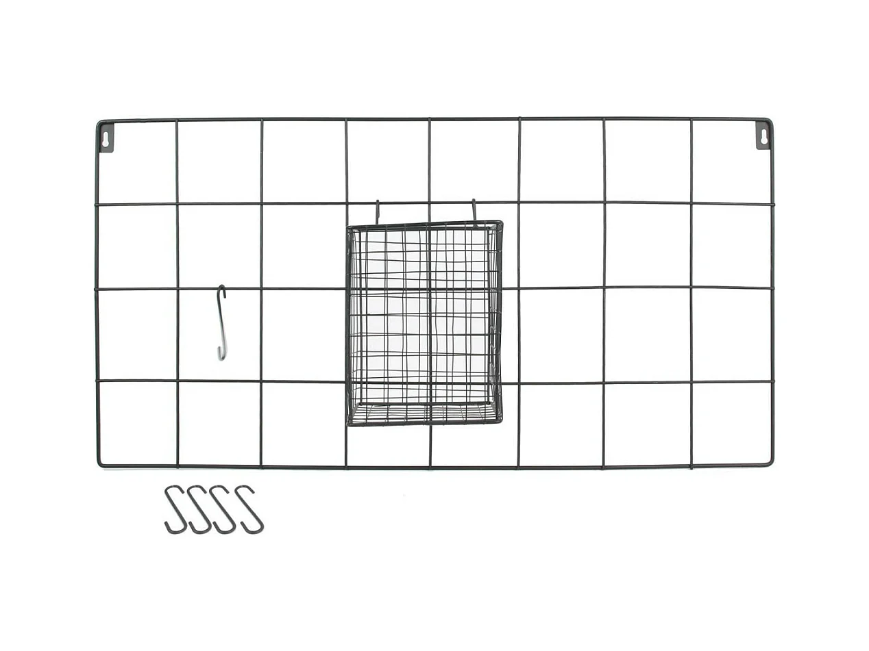 Support Mural 5 Crochets Design "Filaire" 60cm Noir