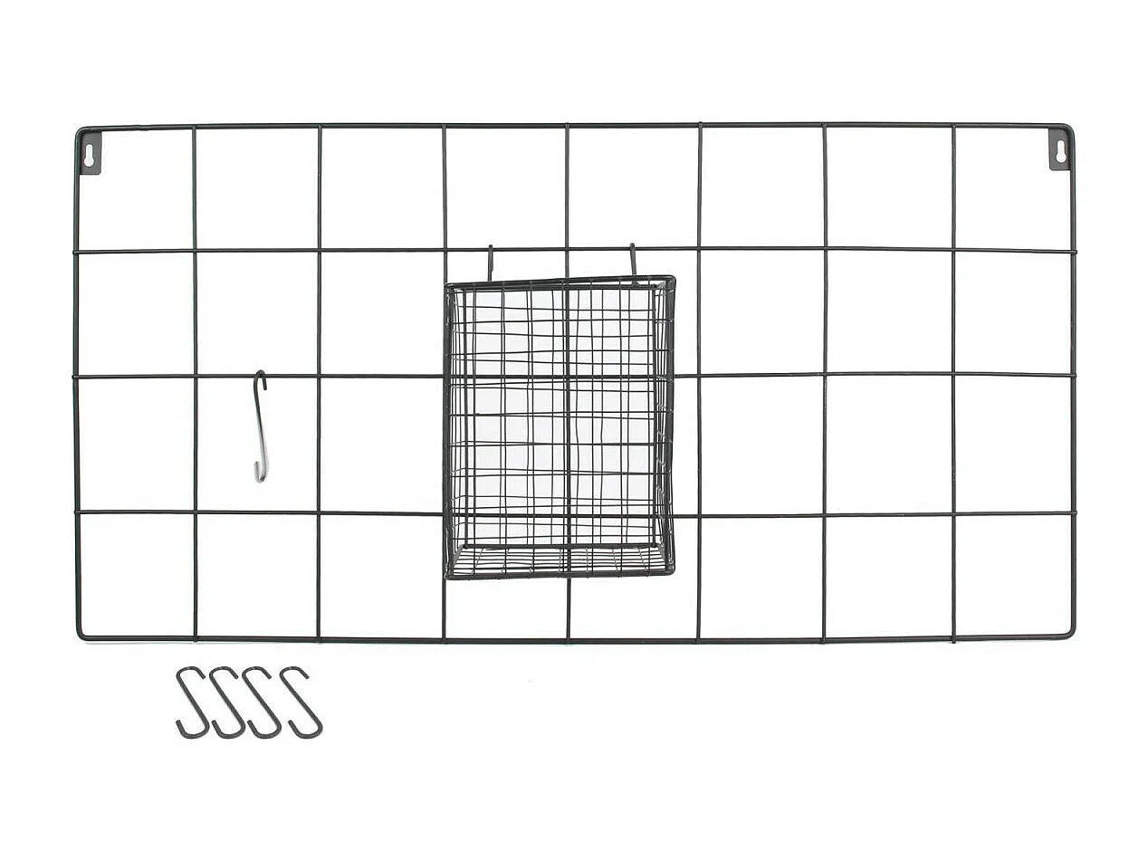 Support Mural 5 Crochets Design "Filaire" 60cm Noir