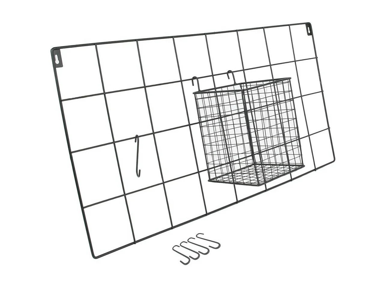 Support Mural 5 Crochets Design "Filaire" 60cm Noir