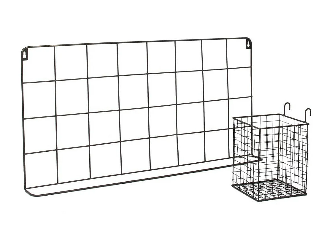 Support Mural 5 Crochets Design "Filaire" 60cm Noir