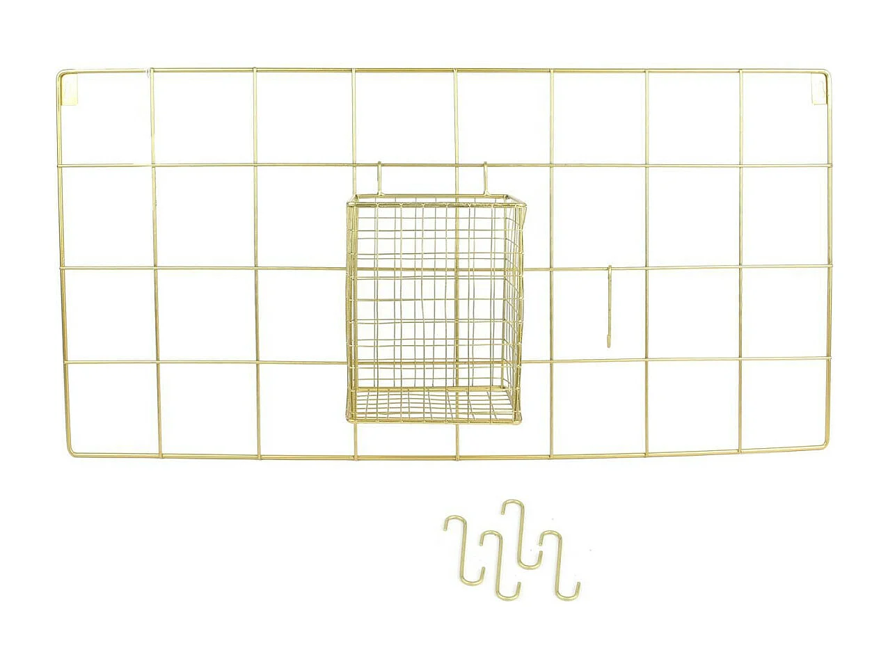 Support Mural 5 Crochets Design "Filaire" 60cm Or