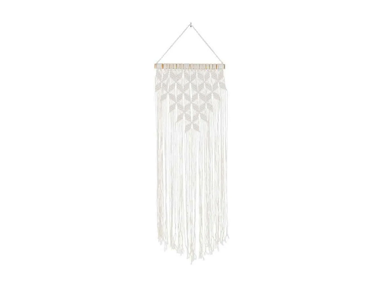 Décoration Murale "Macramé Long" 95cm Blanc