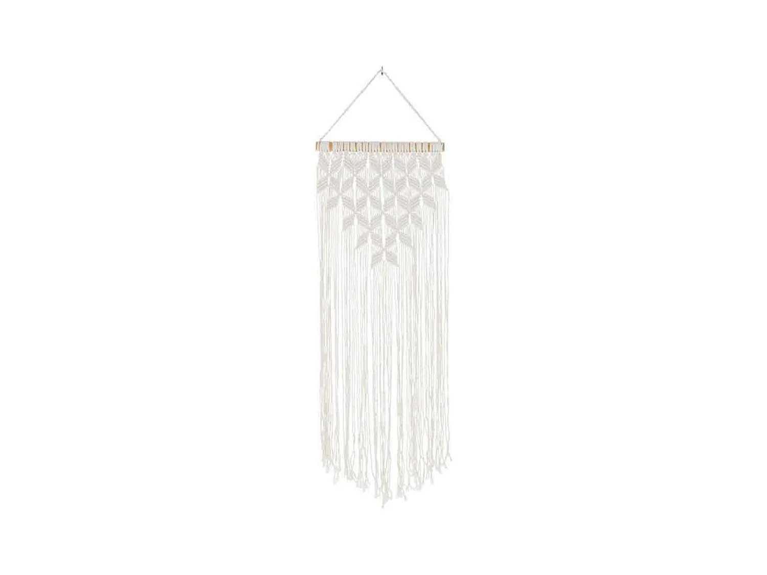 Décoration Murale "Macramé Long" 95cm Blanc
