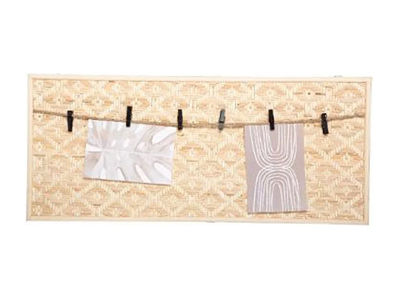 Porte Photo Mural Déco "Bambou" 58cm Beige