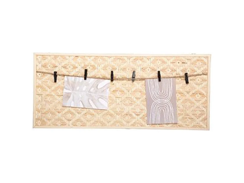 Porte Photo Mural Déco "Bambou" 58cm Beige