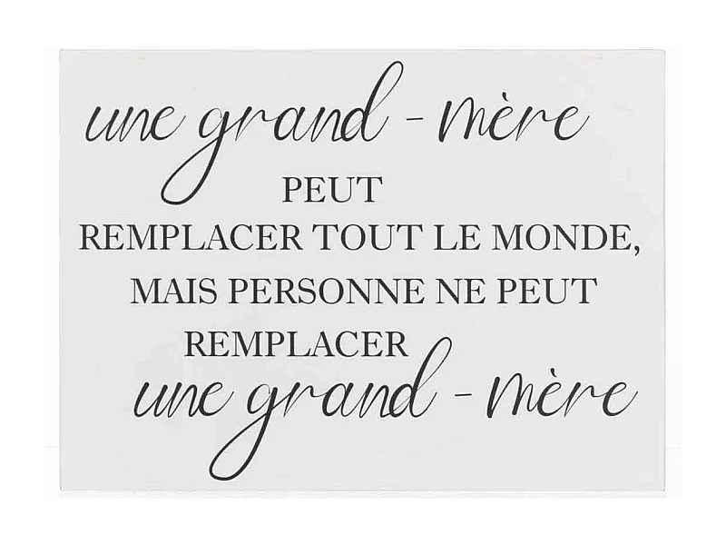 Pancarte Murale Déco "Grand-Mère" 61cm Blanc