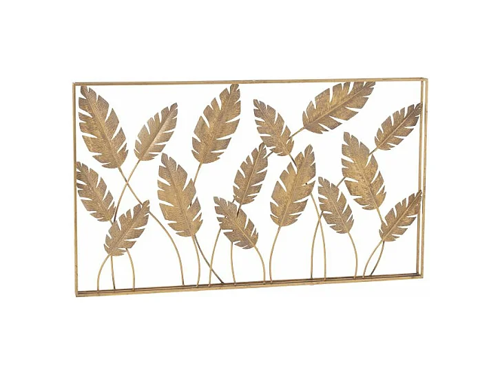 Décoration Murale "Feuilles Métal" 119cm Or
