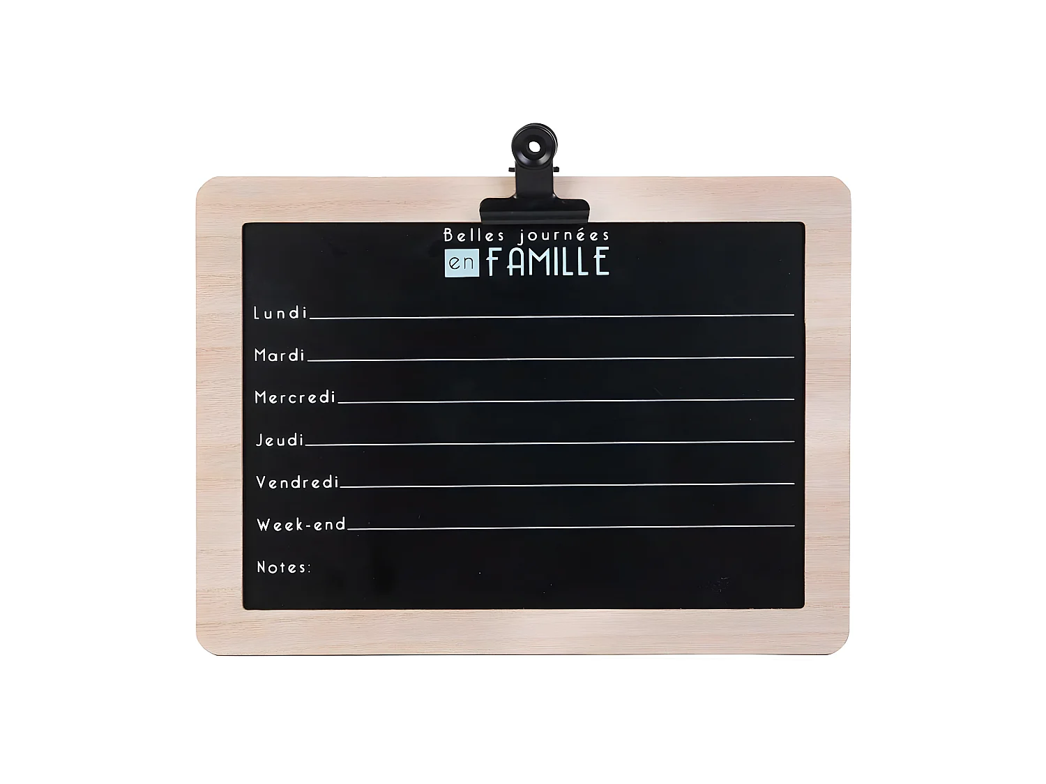 Semainier en Ardoise "Famille" 30cm Noir