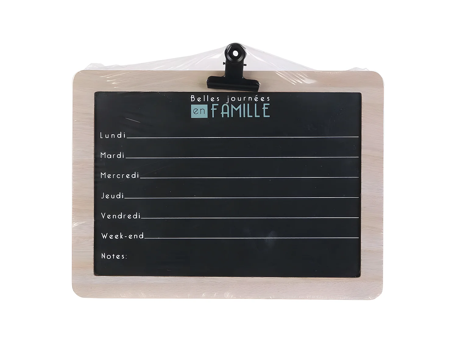 Semainier en Ardoise "Famille" 30cm Noir