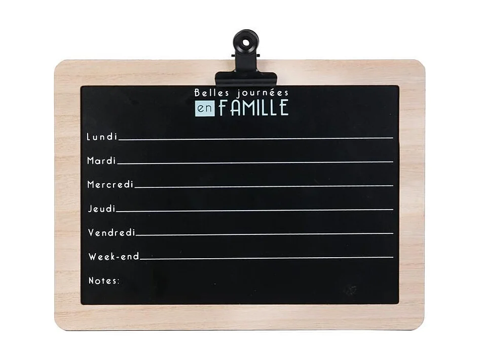 Semainier en Ardoise "Famille" 30cm Noir