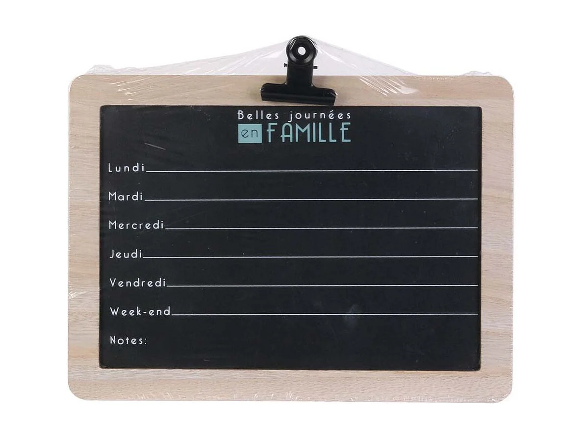 Semainier en Ardoise "Famille" 30cm Noir