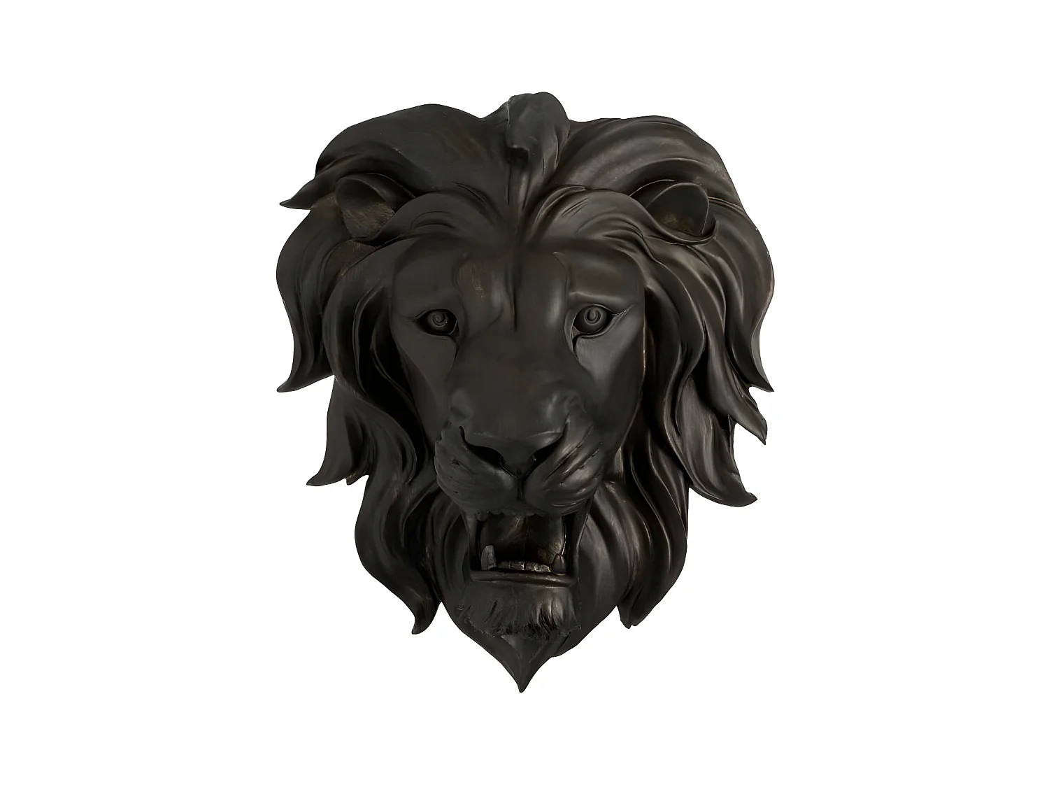 Décoration Murale "Tête de Lion" 48cm Noir