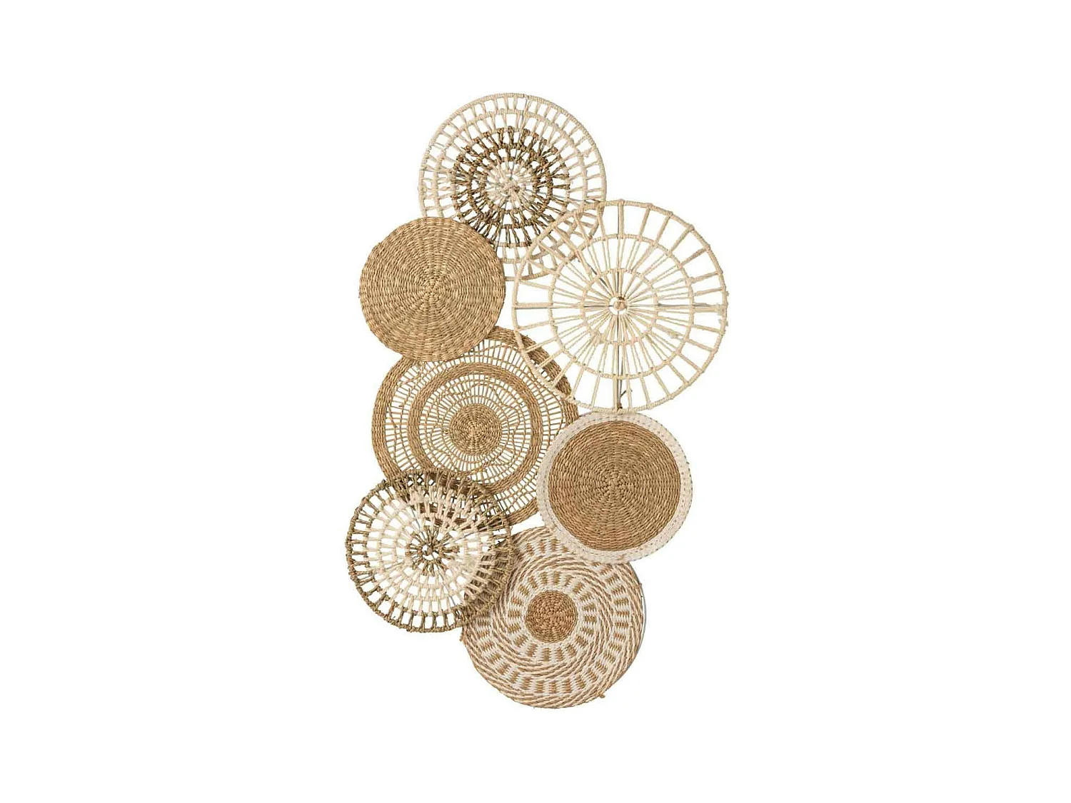 Décoration Murale "Zostère" 90cm Naturel & Blanc