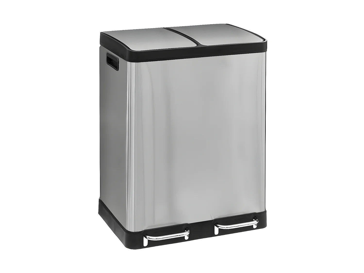 Poubelle de Tri 2 Bacs en Inox "Ariane" 30L Argent