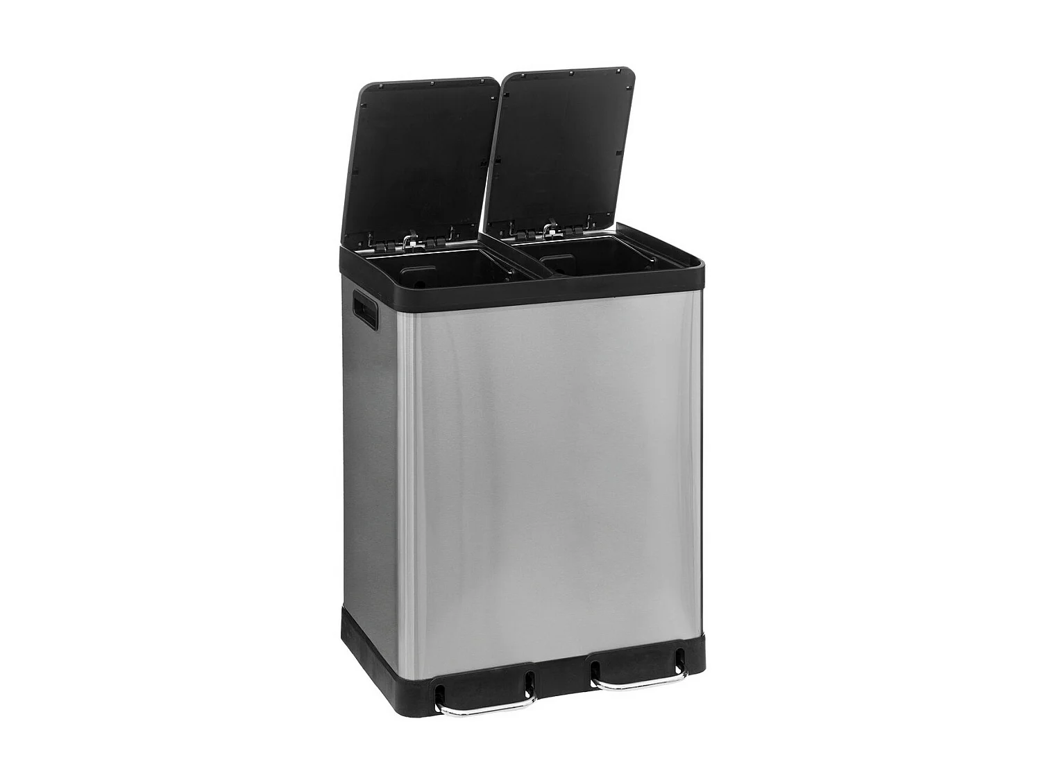 Poubelle de Tri 2 Bacs en Inox "Ariane" 30L Argent