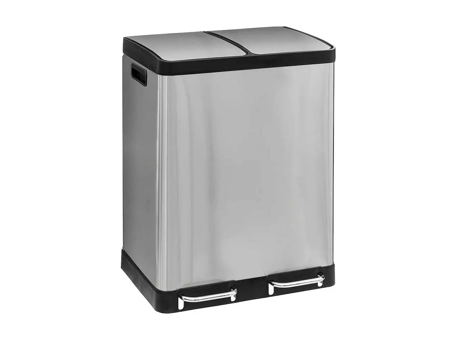 Poubelle de Tri 2 Bacs en Inox "Ariane" 30L Argent