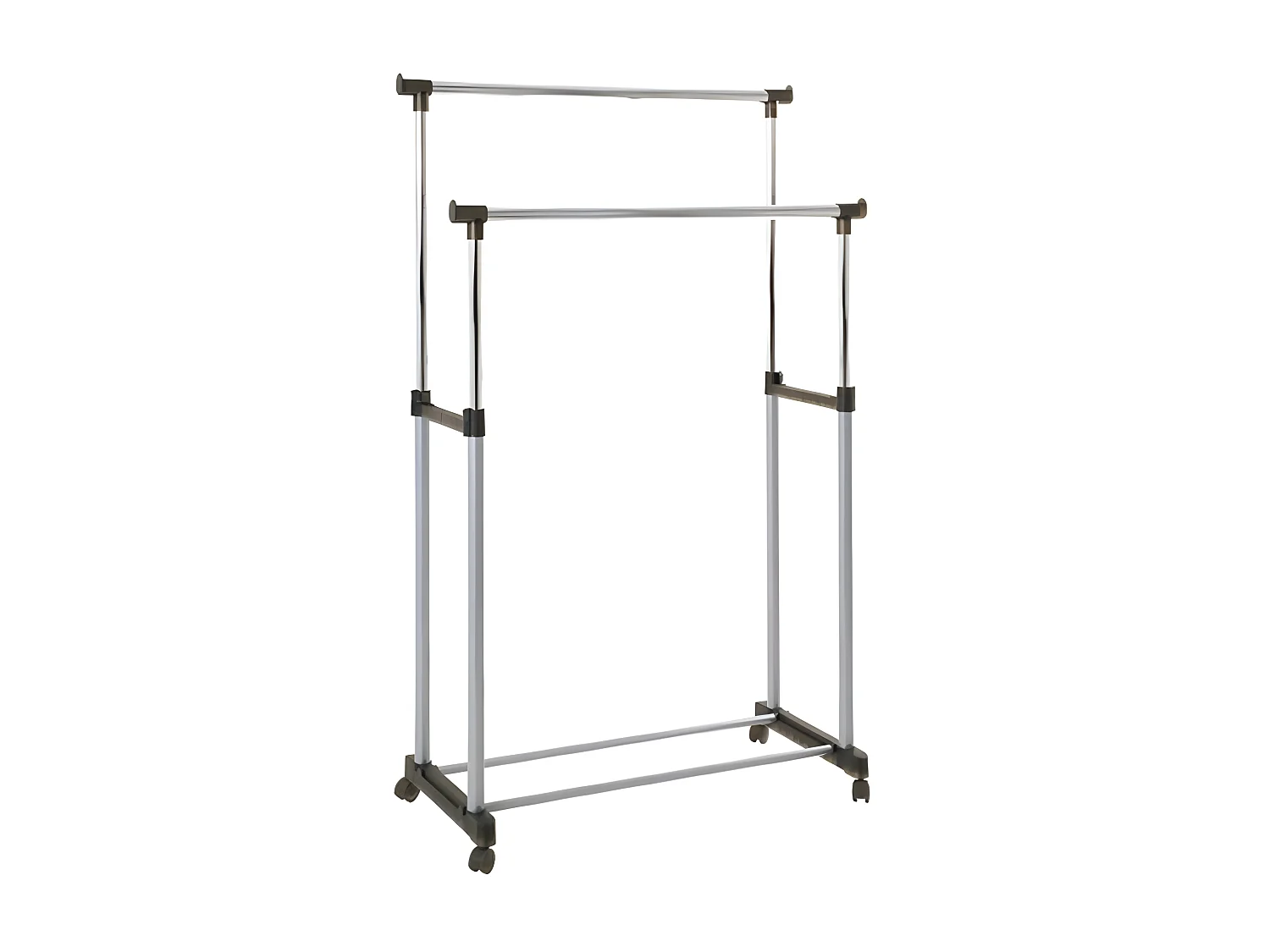 Portant à Vêtements Design "2 Tringles" 170cm Gris