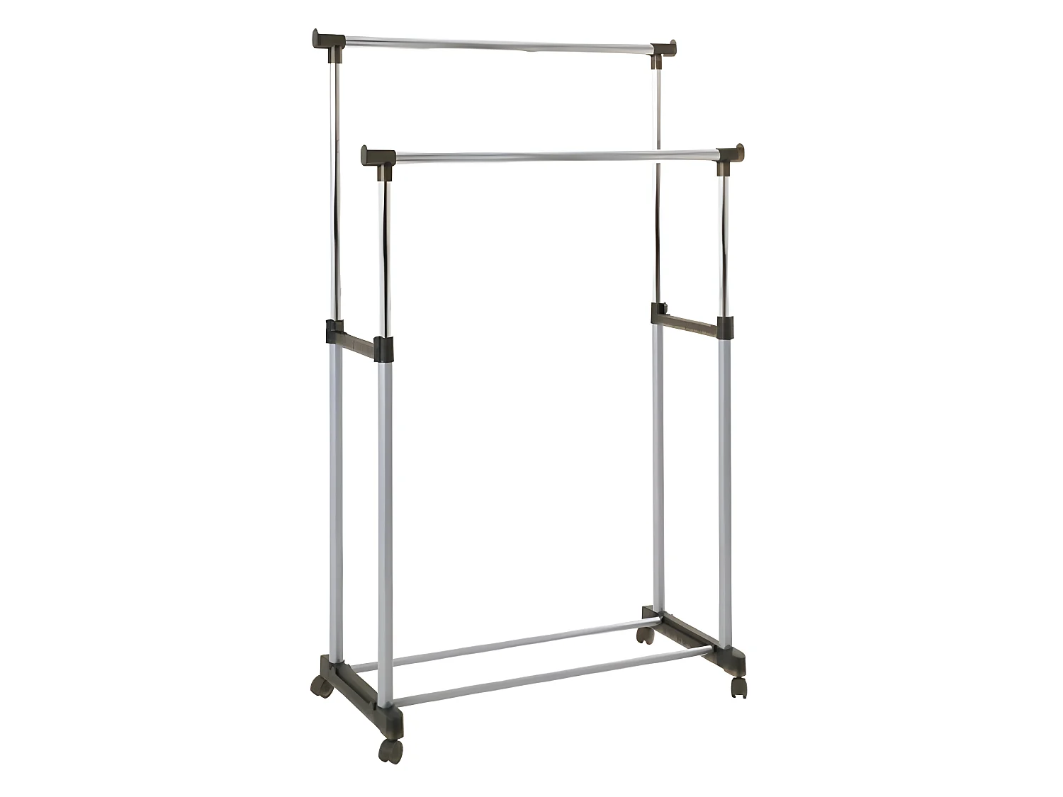 Portant à Vêtements Design "2 Tringles" 170cm Gris