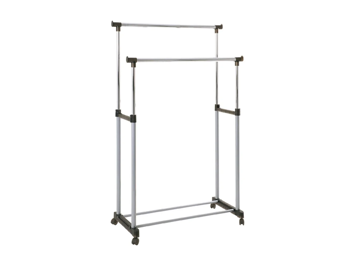 Portant à Vêtements Design "2 Tringles" 170cm Gris