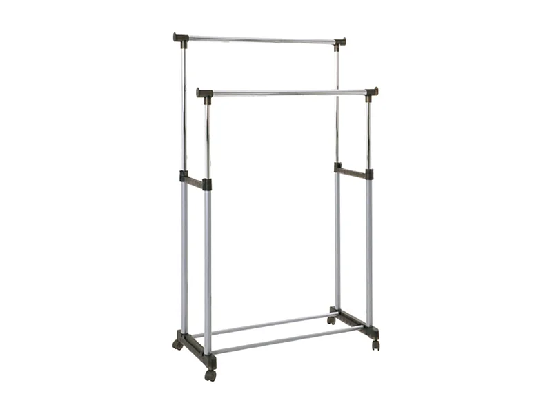 Portant à Vêtements Design "2 Tringles" 170cm Gris
