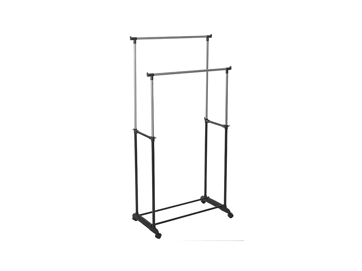 Cabide Duplo Extensível Preto 160x80 cm