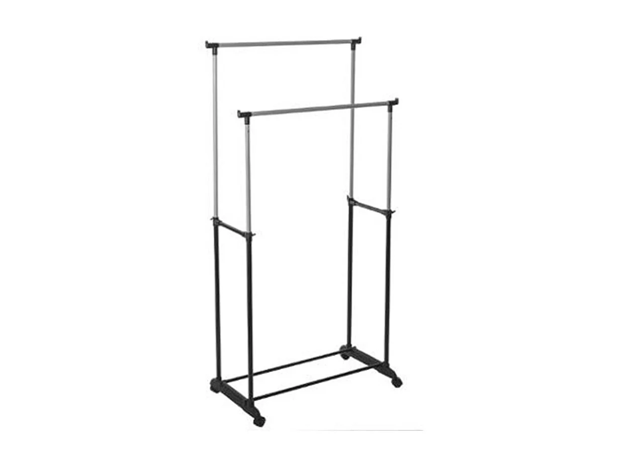 Cabide Duplo Extensível Preto 160x80 cm