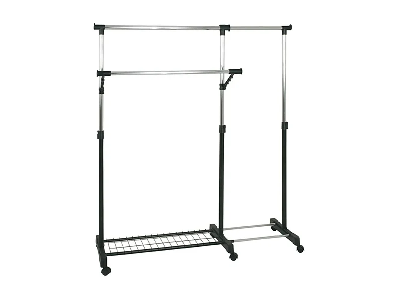 Portant à Vêtements "2 Tringles" 170cm Noir