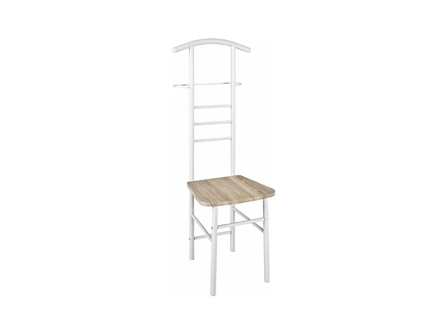 Valet de Chambre & Assise "Remo" 119cm Naturel & Blanc