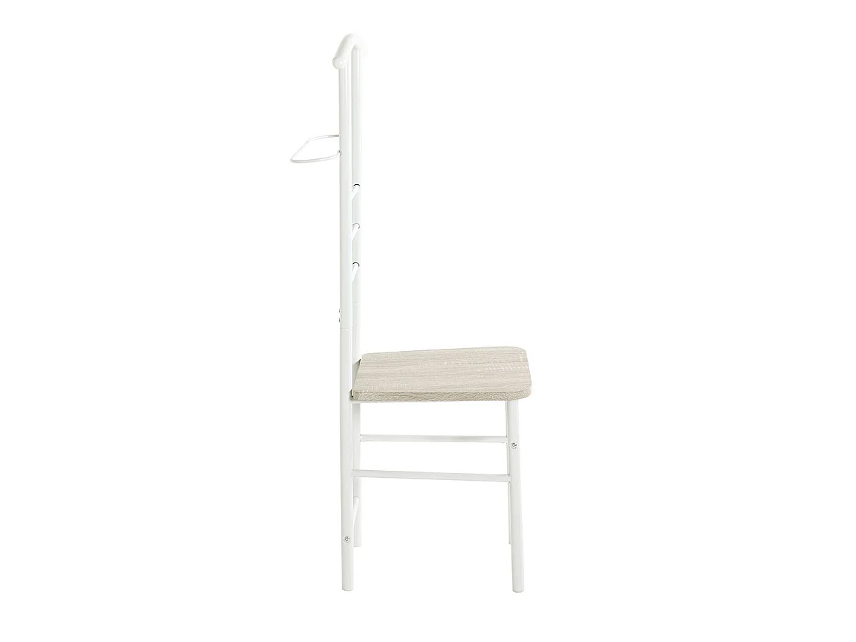 Valet de Chambre & Assise "Remo" 119cm Naturel & Blanc