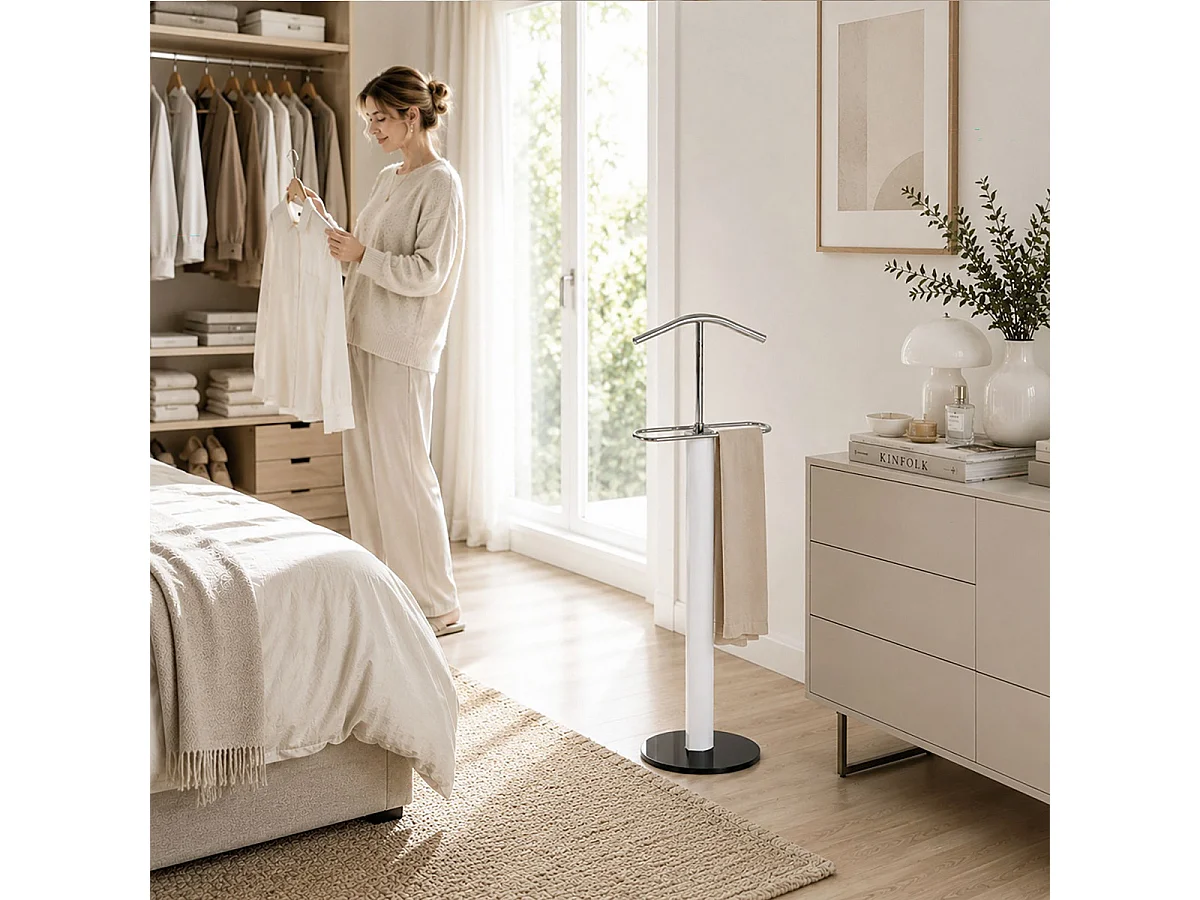 Valet de Chambre Design "Lummi" 116cm Blanc
