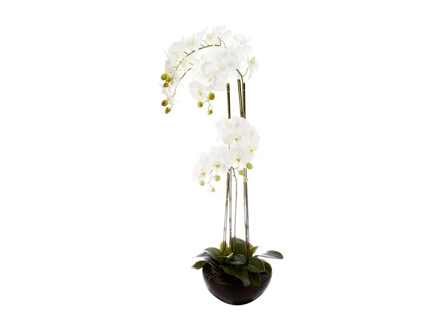 Fleur Artificielle en Pot "Orchidée" 115cm Blanc
