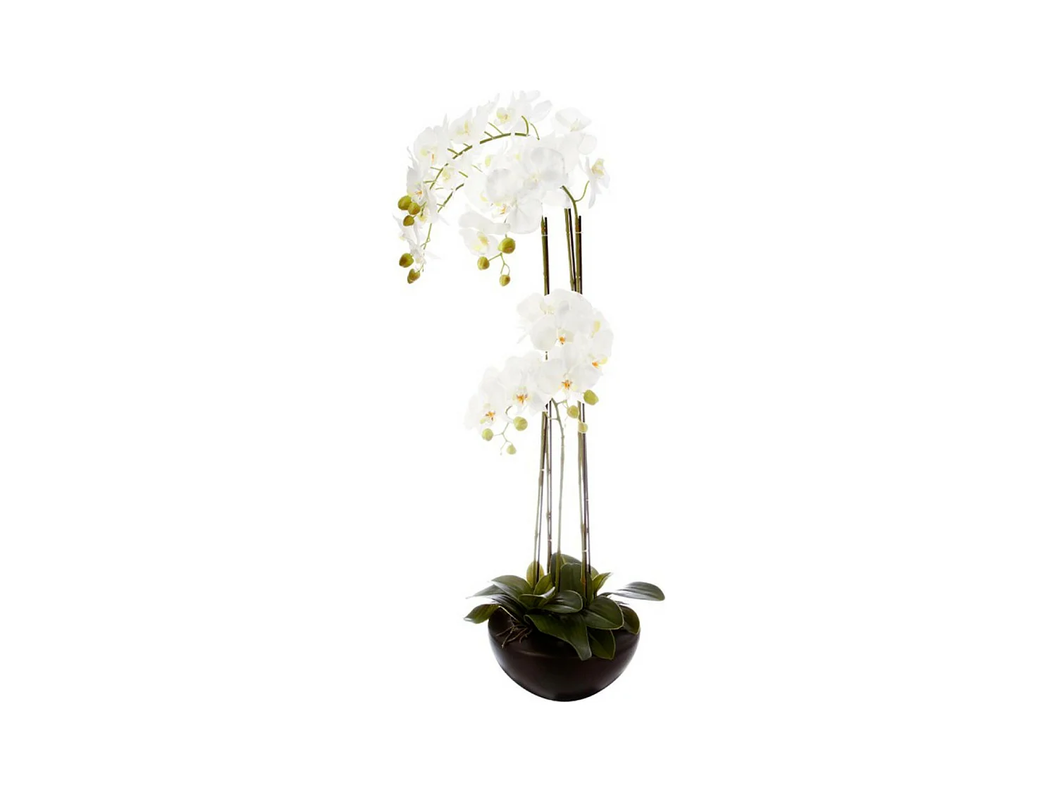Fleur Artificielle en Pot "Orchidée" 115cm Blanc
