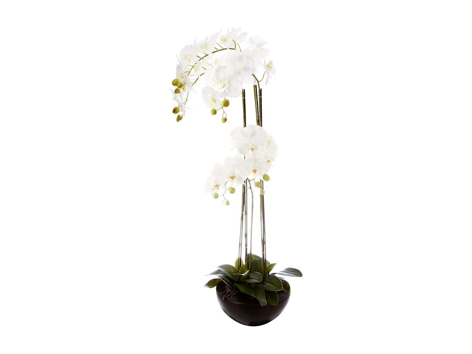 Fleur Artificielle en Pot "Orchidée" 115cm Blanc