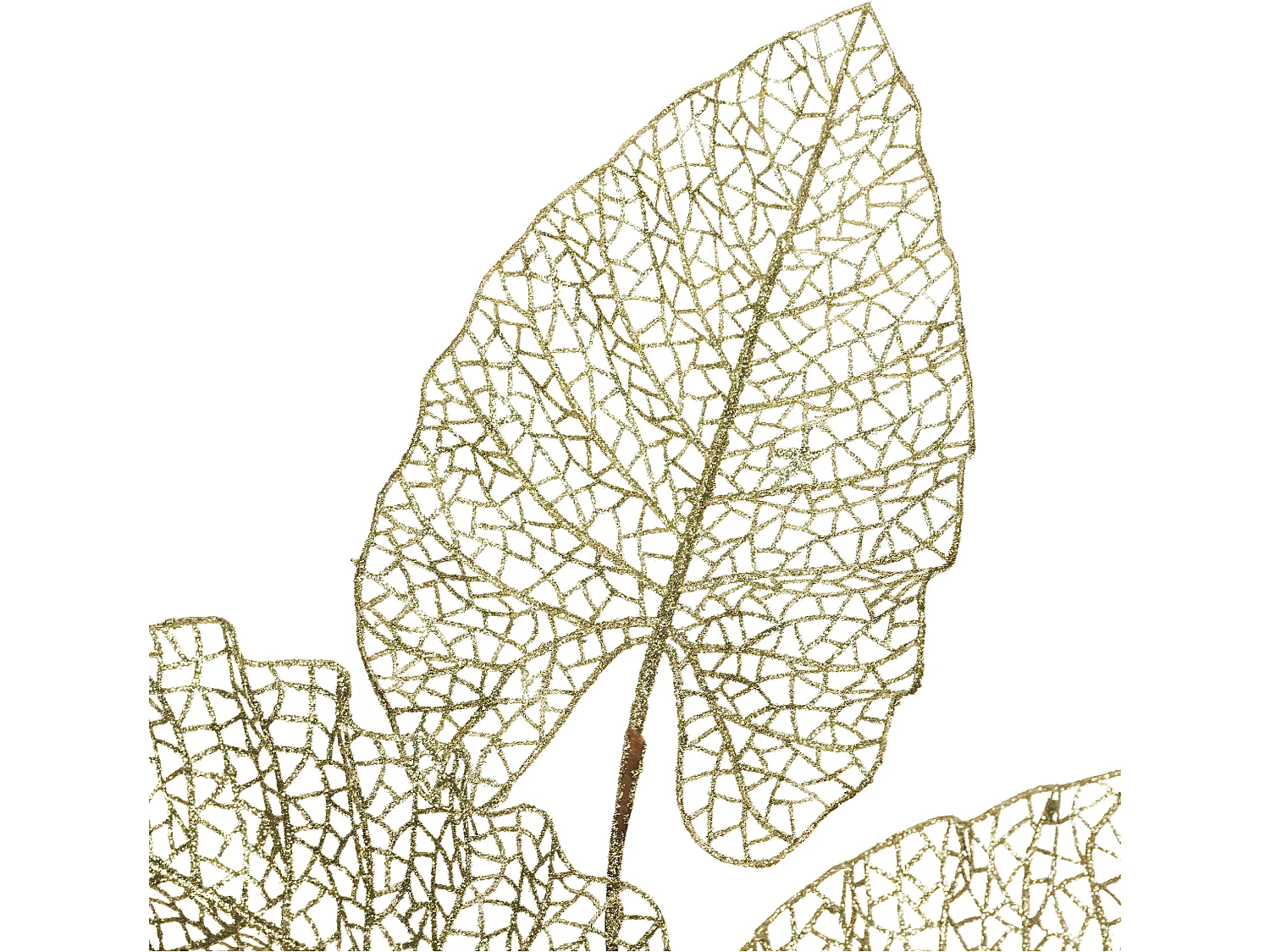 Branche de 5 Feuilles Déco "Grand Hôtel" 84cm Or