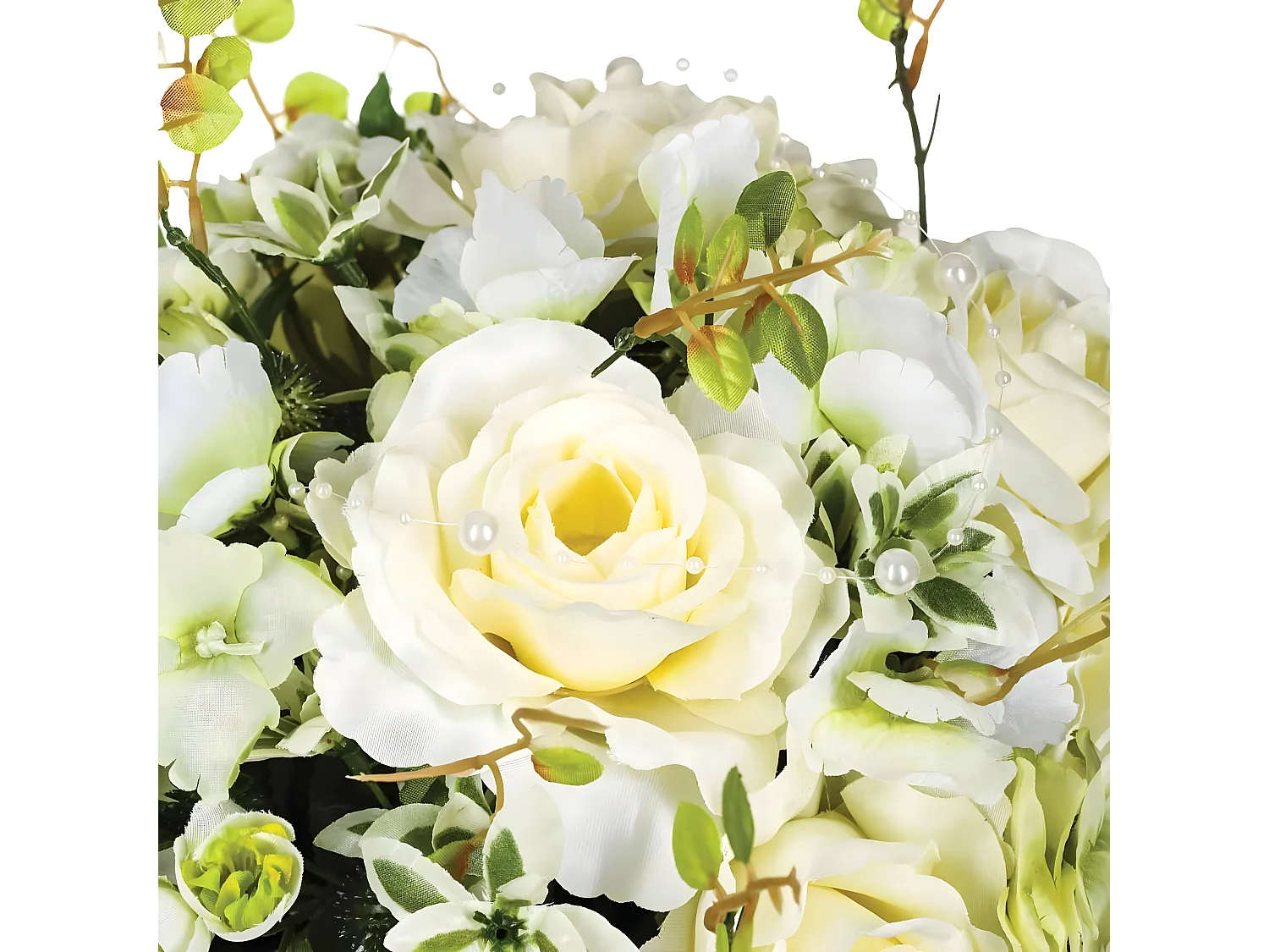 Composition Florale "Rose" 64cm Blanc