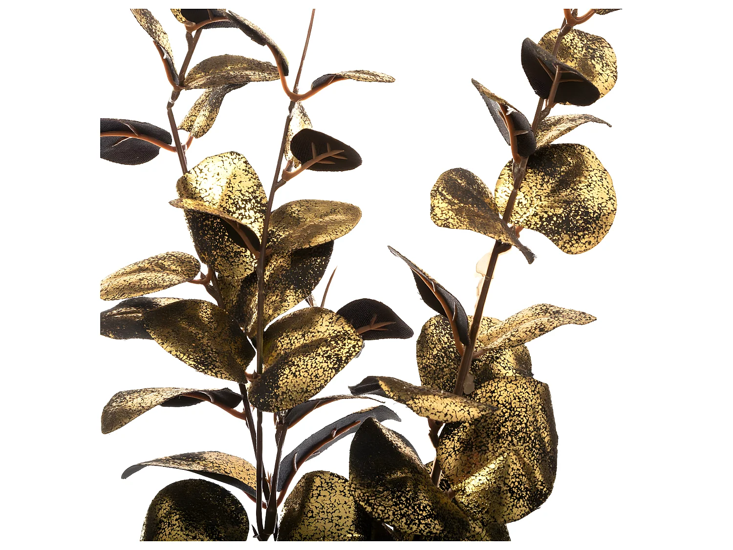 Branche d'Eucalyptus Déco "Soir" 76cm Noir & Or