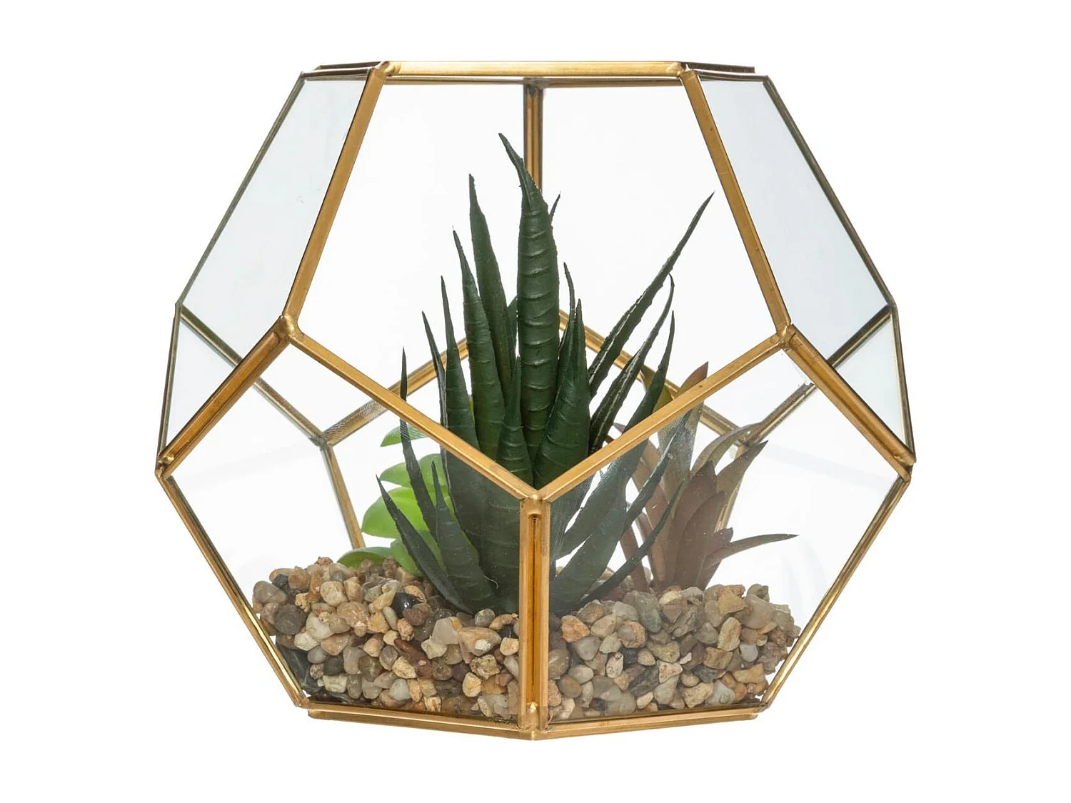 Plante Artificielle & Terrarium Déco "Julie" 17cm Or