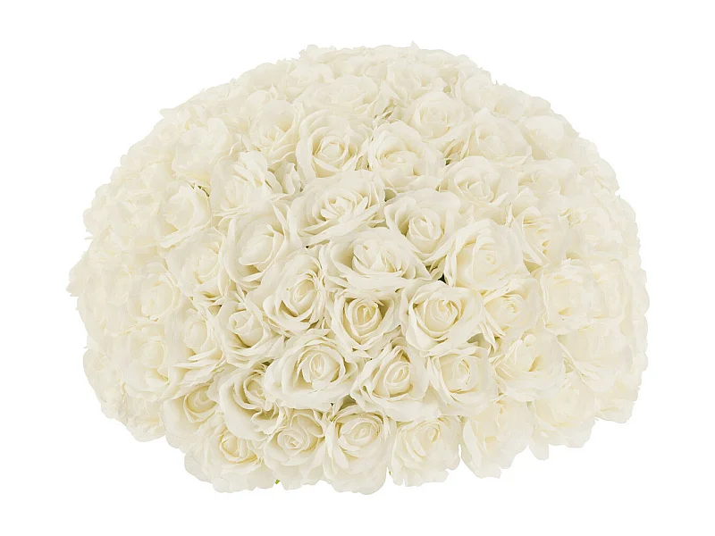 Boule de Fleurs Artificielles "Roses" 55cm Blanc