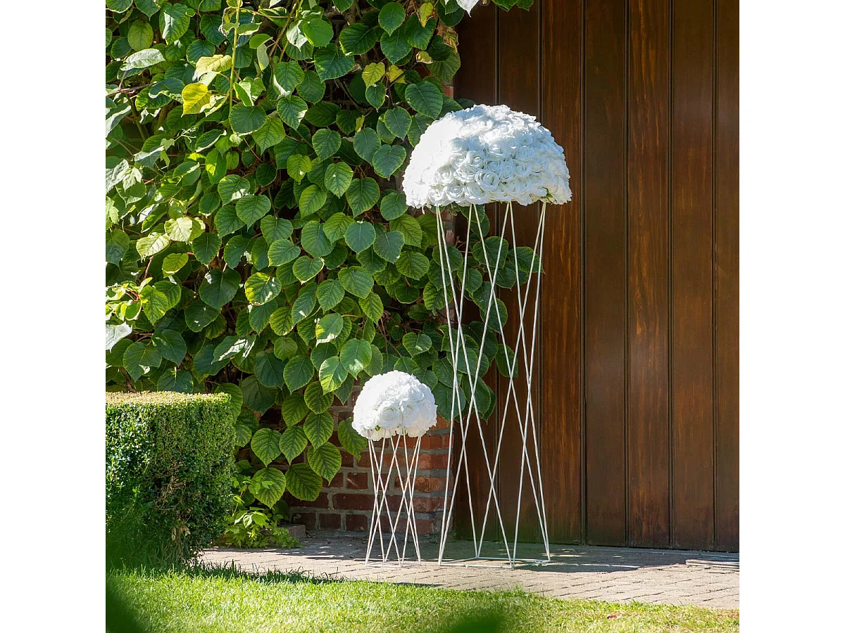 Boule de Fleurs Artificielles "Roses" 55cm Blanc