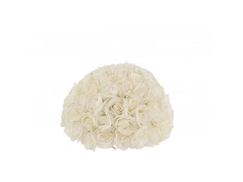 Boule de Fleurs Artificielles "Roses" 43cm Blanc